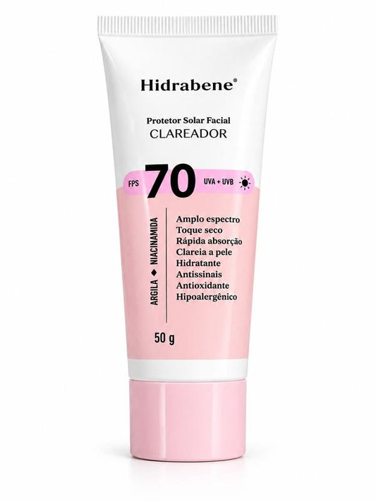 Hidrabene Protetor Solar Facial FPS 70 Clareador (50 g)