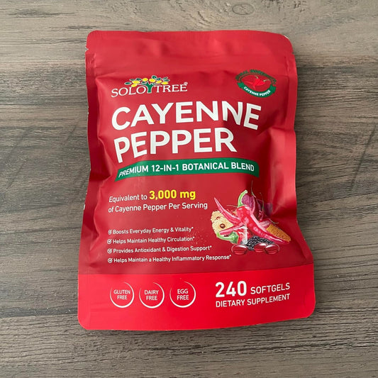 Cayenne Pepper Softgels — Complejo 12 en 1 con Vitaminas D3, K2 y E |
